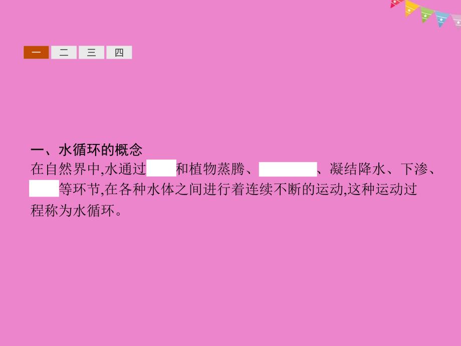 2019版高中地理第二章自然地理环境中的物质运动和能量交换2.2.1水循环课件中图版必修_第4页