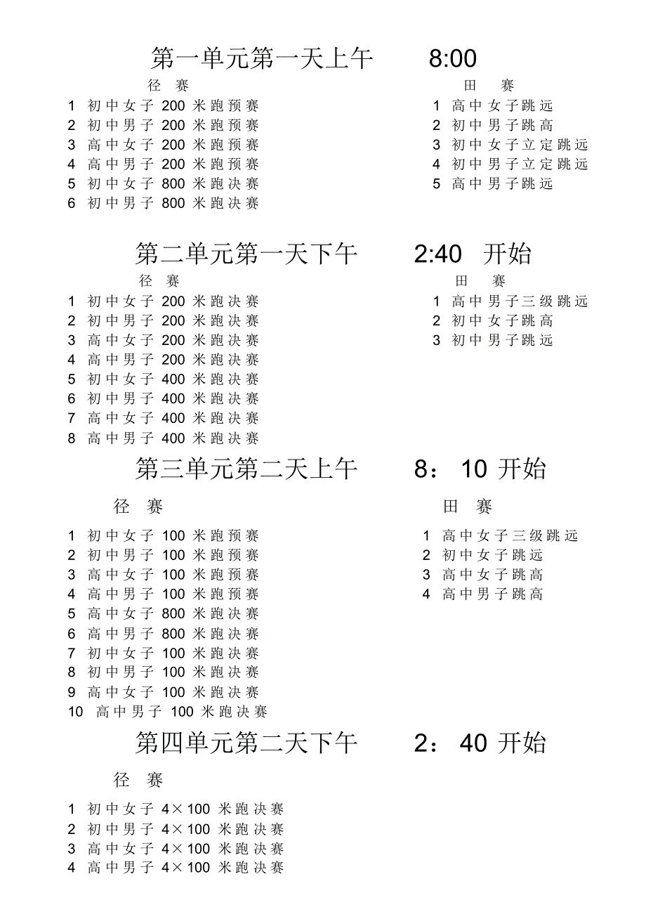 中学生田径运动会秩序册_第1页