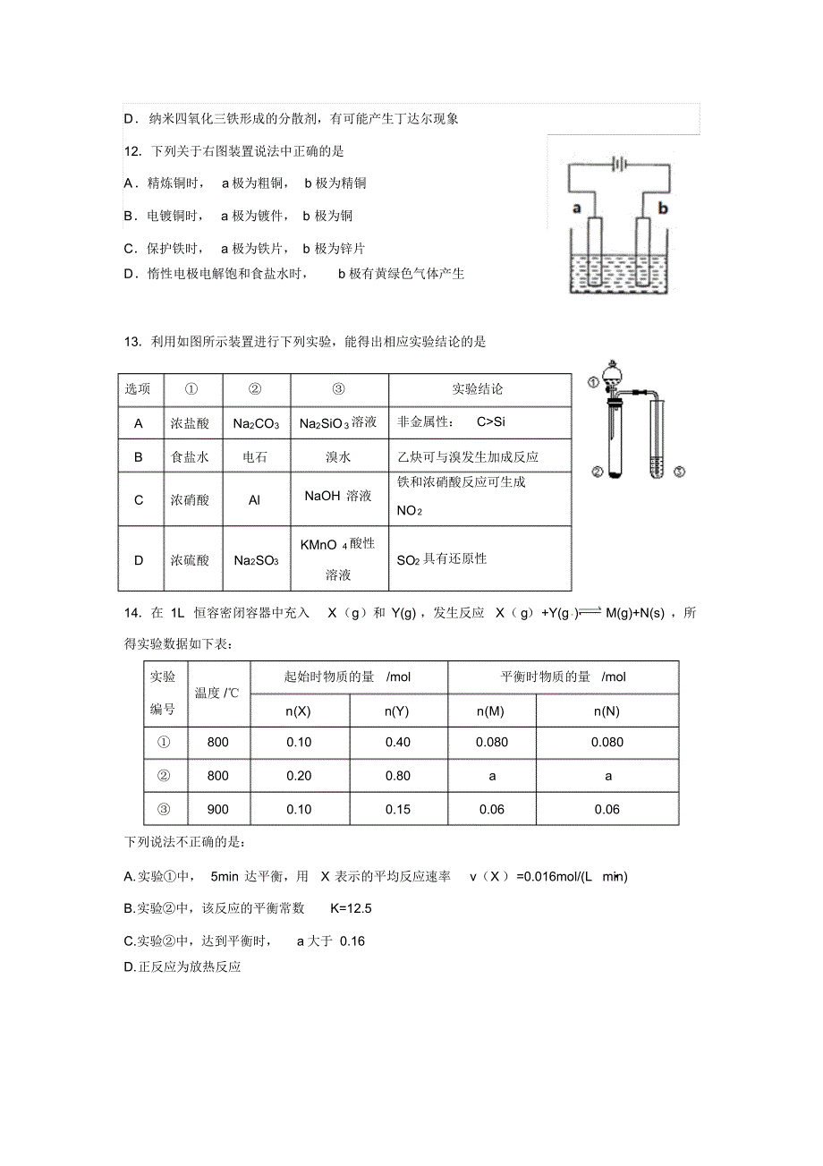 北京市昌平区2017届高三上学期期末考试化学试题_第4页