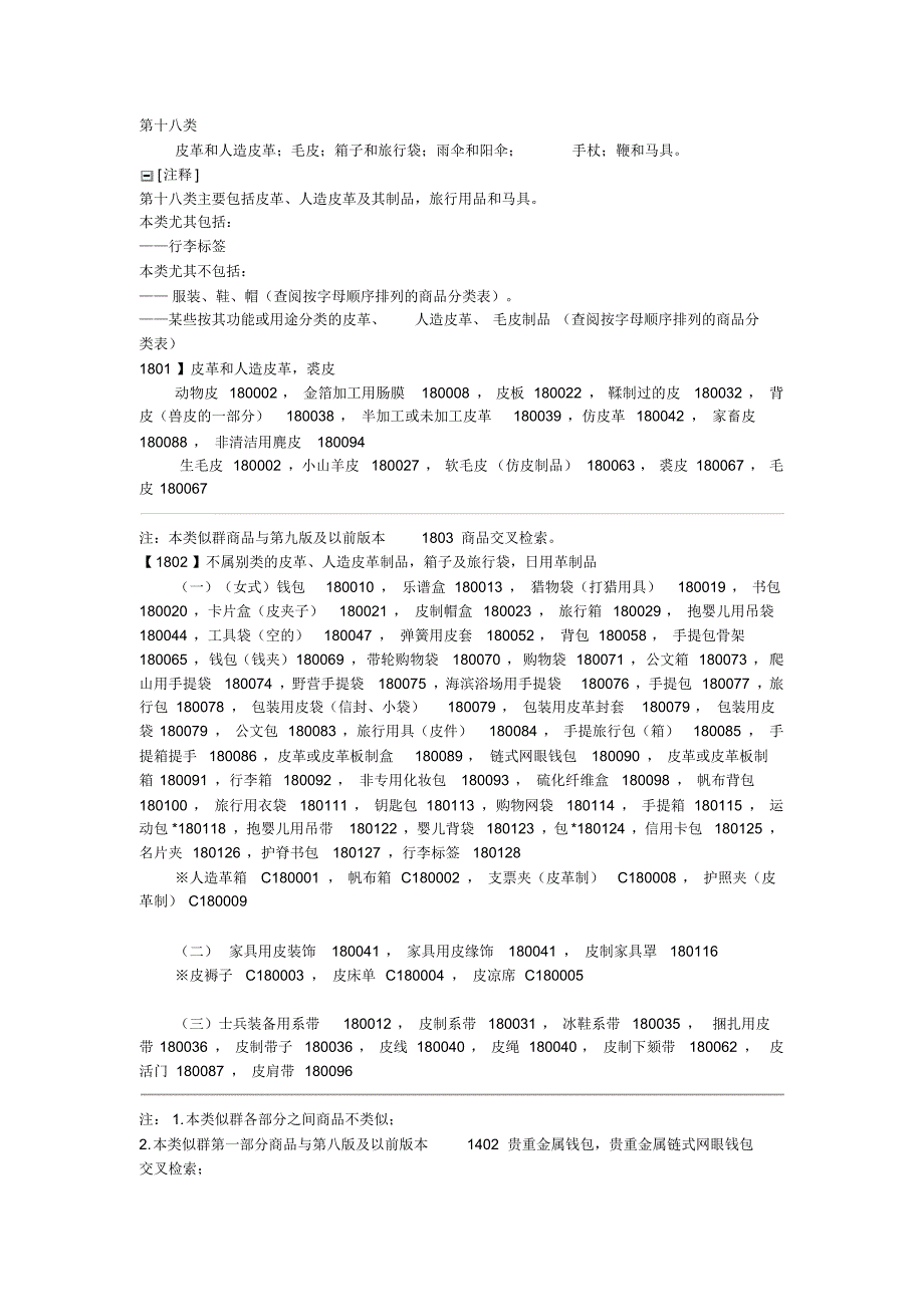 商标分类表18类_第1页