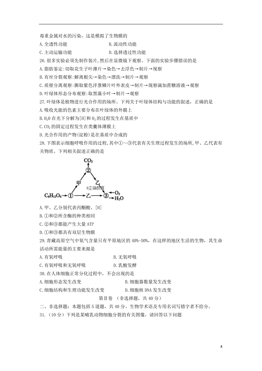 河南省沁阳一中2017-2018学年高一生物下学期第六次双周考试试题_第4页