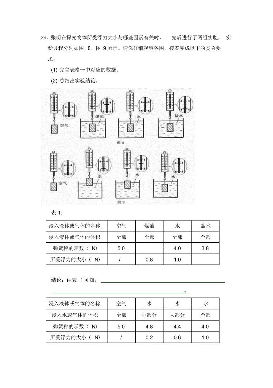 回春中学八年级下期中考试物理试题_第5页