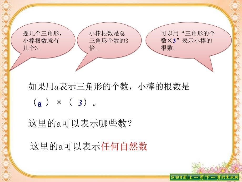 《1用含有字母的式子表示简单的数量关系和公式课件》小学数学苏教2011课标版五年级上册课件_6_第5页