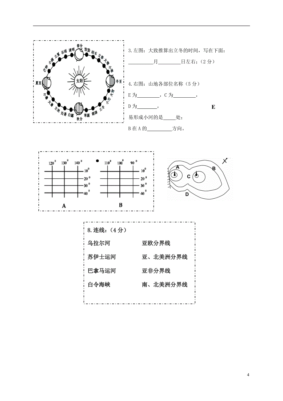 七年级地理上学期期中试题（无答案） 新人教版_第4页