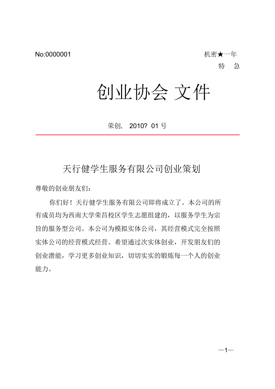 团队商业策划书_第1页