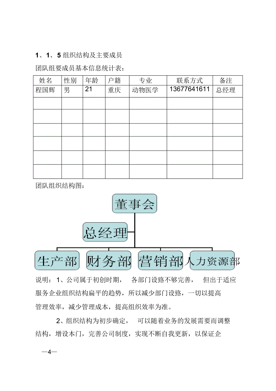 团队商业策划书_第4页