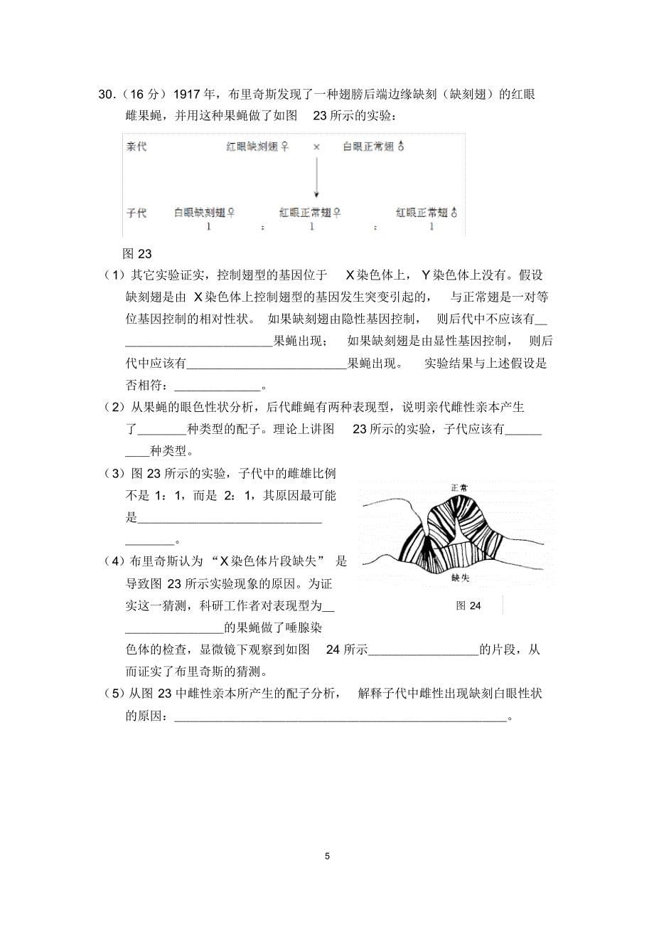 北京真题遗传专项训练_第5页