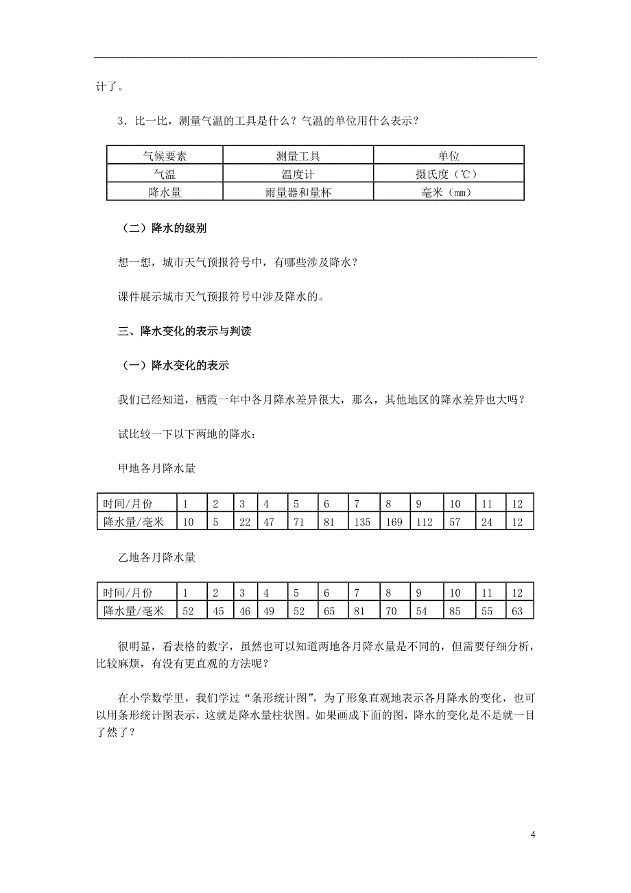 七年级地理上册 第三章 第三节 降水的变化与分布教学设计 （新版）新人教版1_第4页