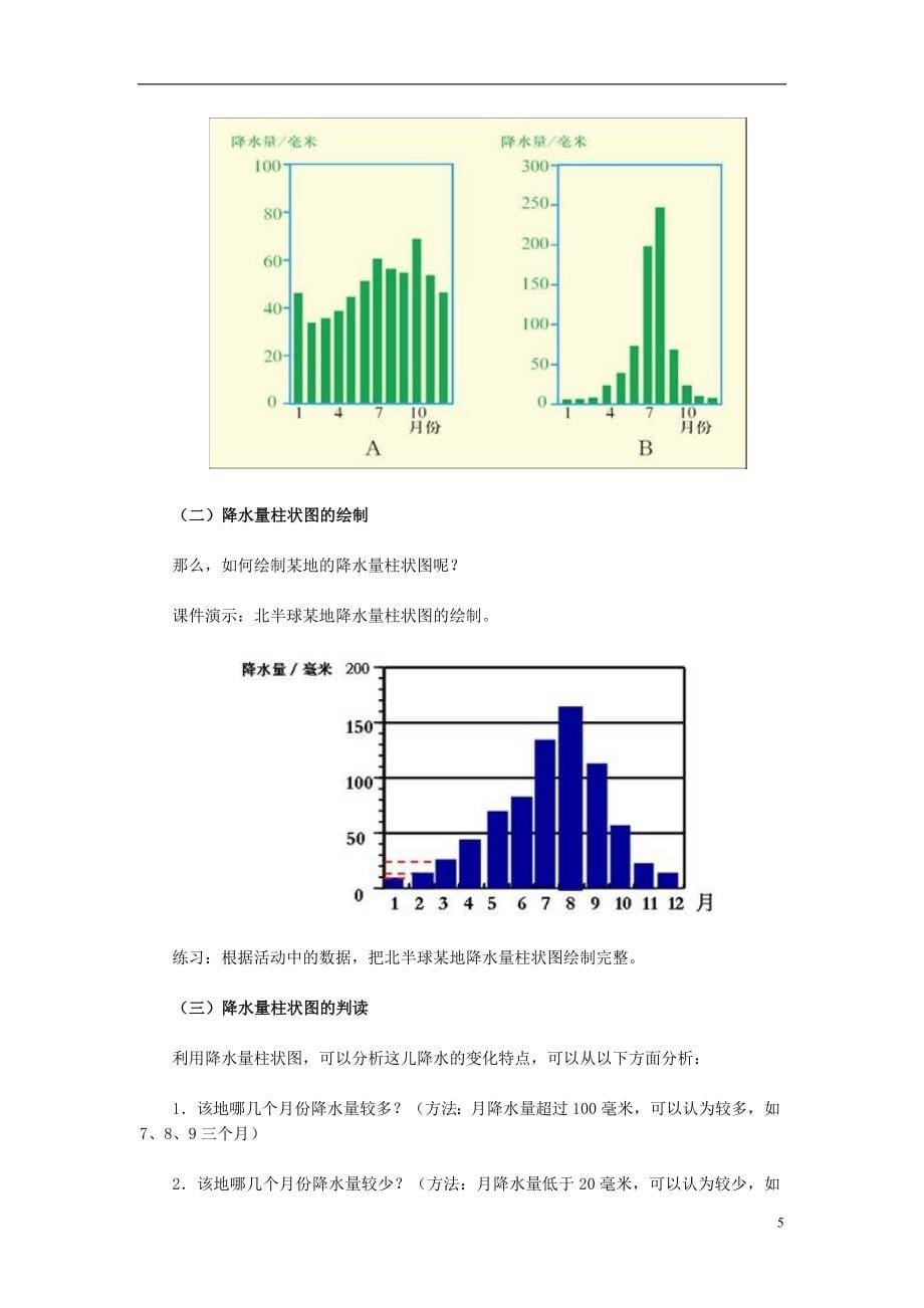 七年级地理上册 第三章 第三节 降水的变化与分布教学设计 （新版）新人教版1_第5页