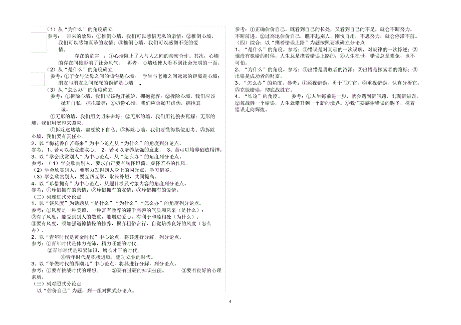 分论点拟写及练习_第4页