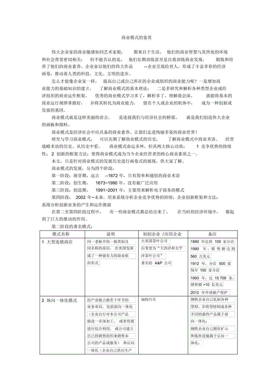 商业模式的鉴赏_第1页