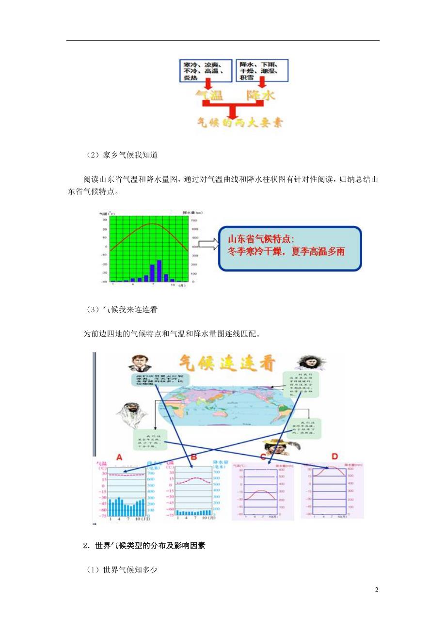 七年级地理上册 第三章 第四节 世界的气候教学设计 （新版）新人教版1_第2页