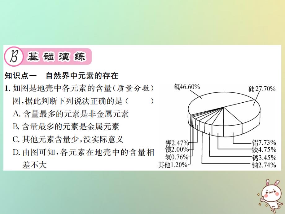 遵义专版2018年秋九年级化学全册第3章物质构成的奥秘3.2组成物质的化学元素第2课时元素的存在与人体降课件沪教版_第3页