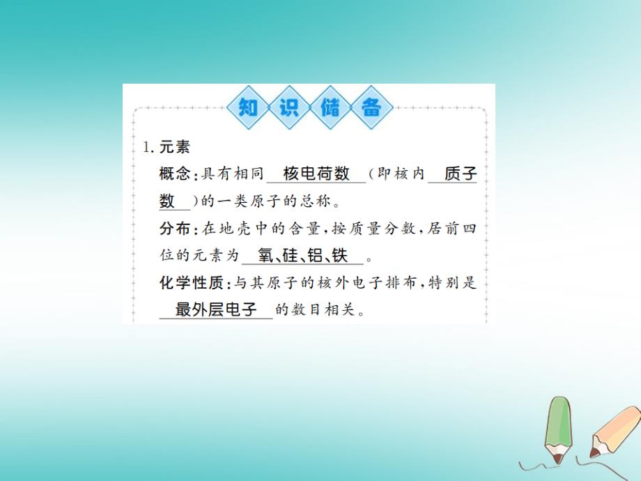 2018年秋九年级化学上册第三单元物质构成的奥秘课题3元素1元素物质的组成与结构习题课件新版新人教版_第2页