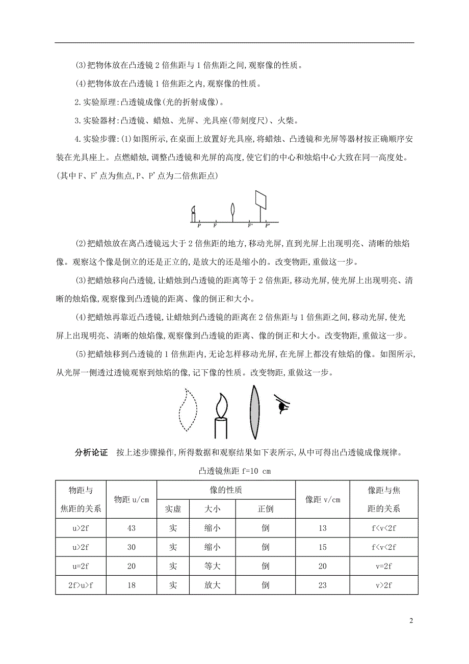 2018年八年级物理上册 第五章 第3节 凸透镜成像的规律备课资料 （新版）新人教版_第2页