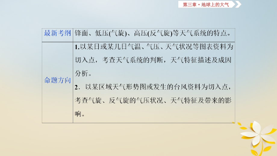 2019届高考地理一轮复习 第八讲 常见的天气系统课件 新人教版_第2页