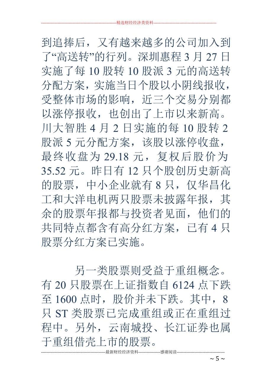 两市再创反弹新高 140只A股价格超6000点水平_第5页