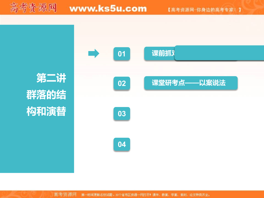 2018-2019学年度高中新创新一轮复习生物江苏专版课件：必修3 第三单元 第二讲 群落的结构和演替 _第1页