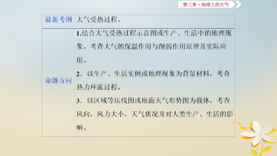 2019届高考地理一轮复习 第六讲 冷热不均引起大气运动课件 新人教版_第2页