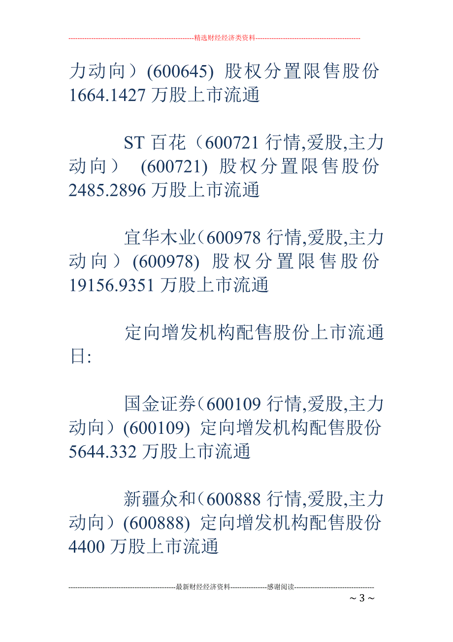 下周沪深股市最新交易提示_第3页