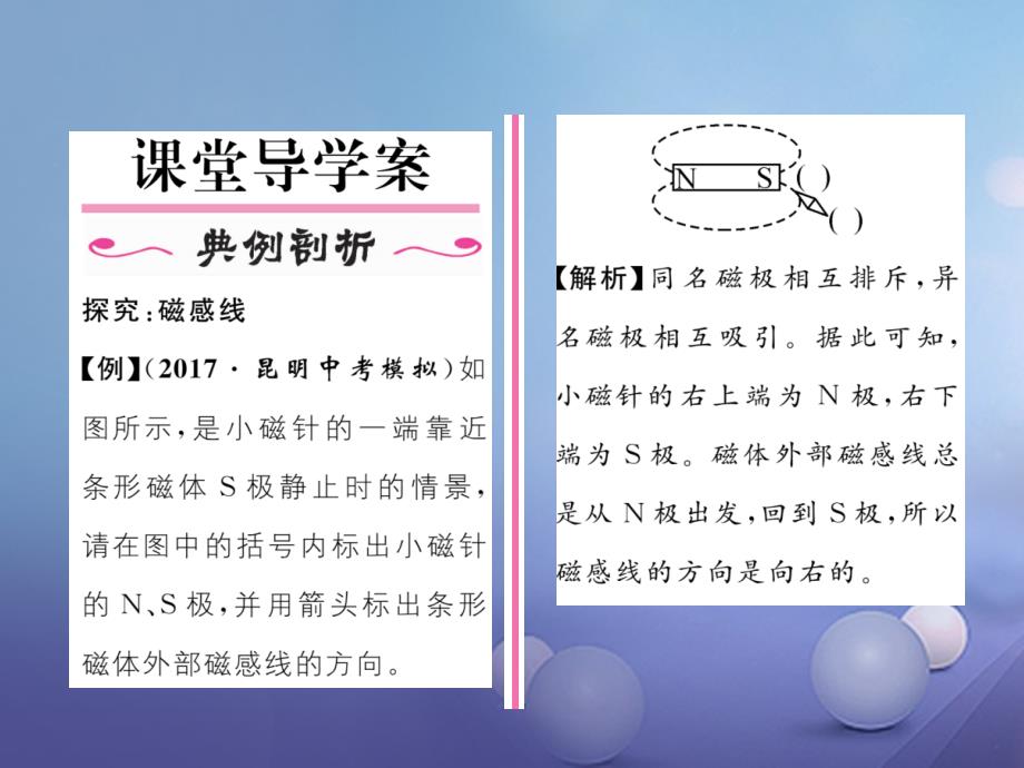 云南专用九年级物理全册171磁是_什_么第2课时磁感线磁场作业课件新版沪科版_第2页