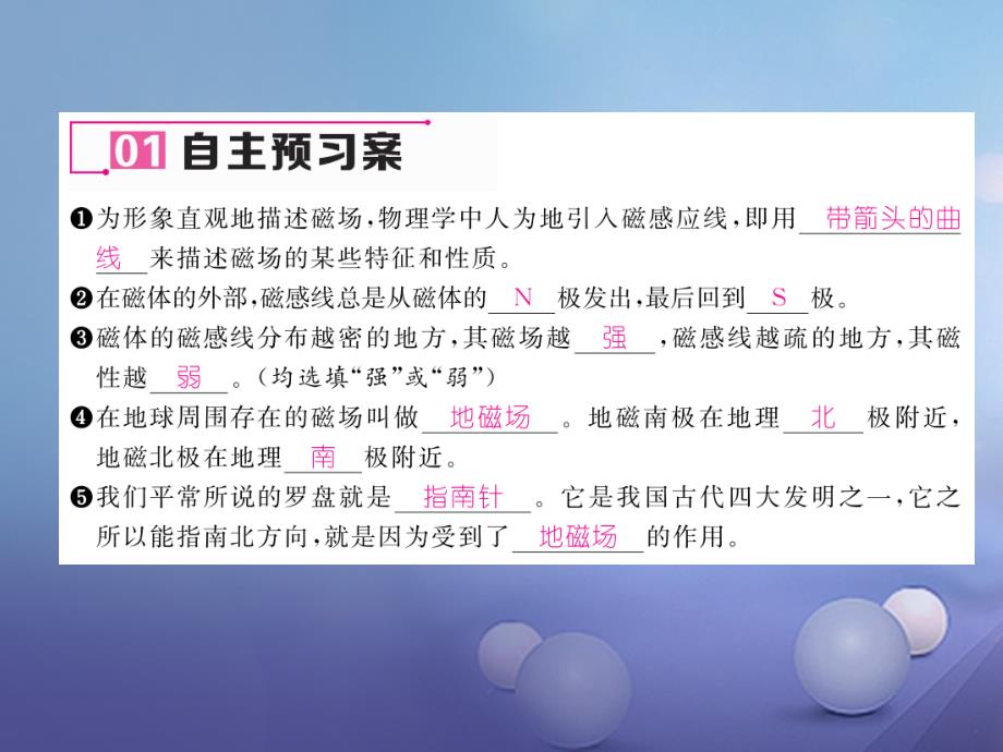 云南专用九年级物理全册171磁是_什_么第2课时磁感线磁场作业课件新版沪科版_第4页