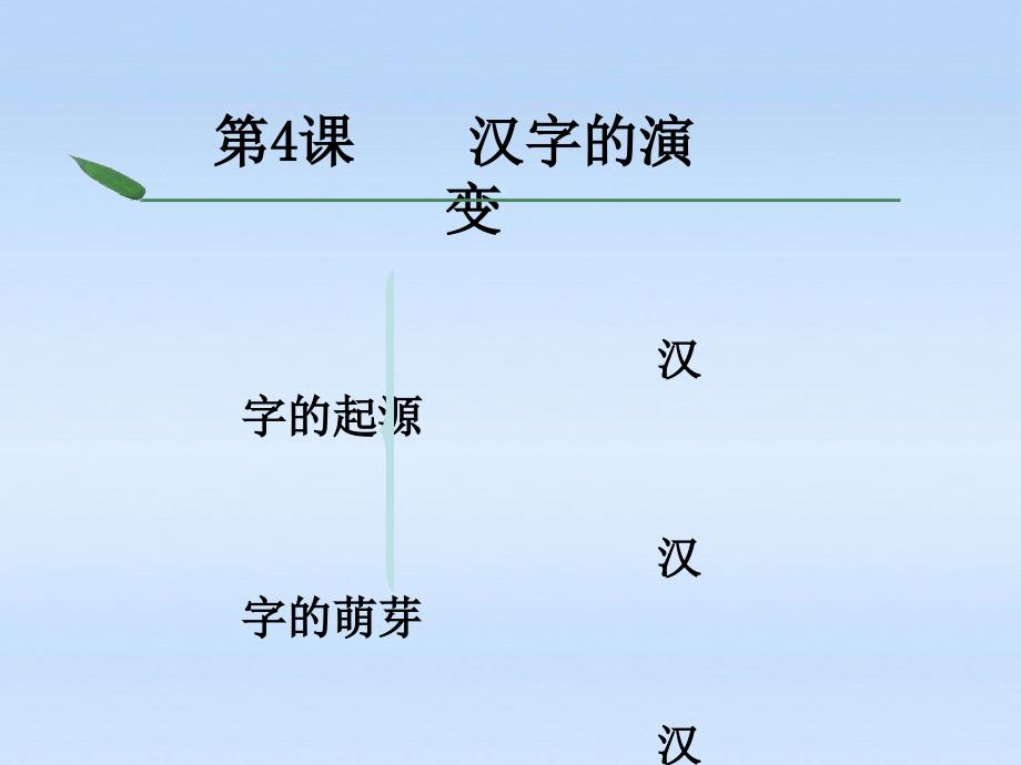 七年级历史上册_第五学习主题第4课汉字的演变课件_川教版_第1页