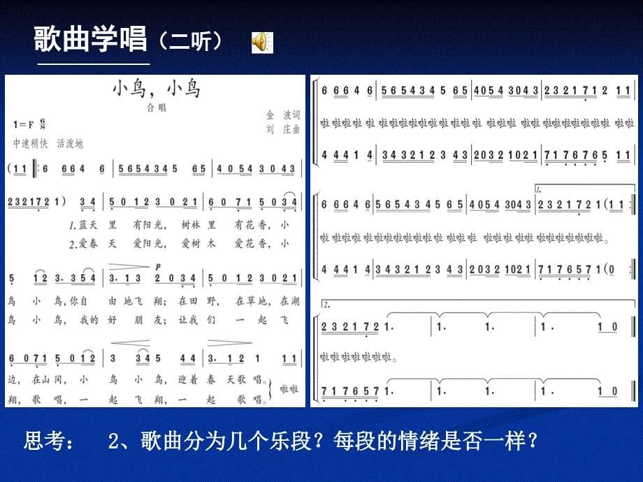 初中音乐人教版《七年级下册小鸟小鸟》ppt课件_第5页