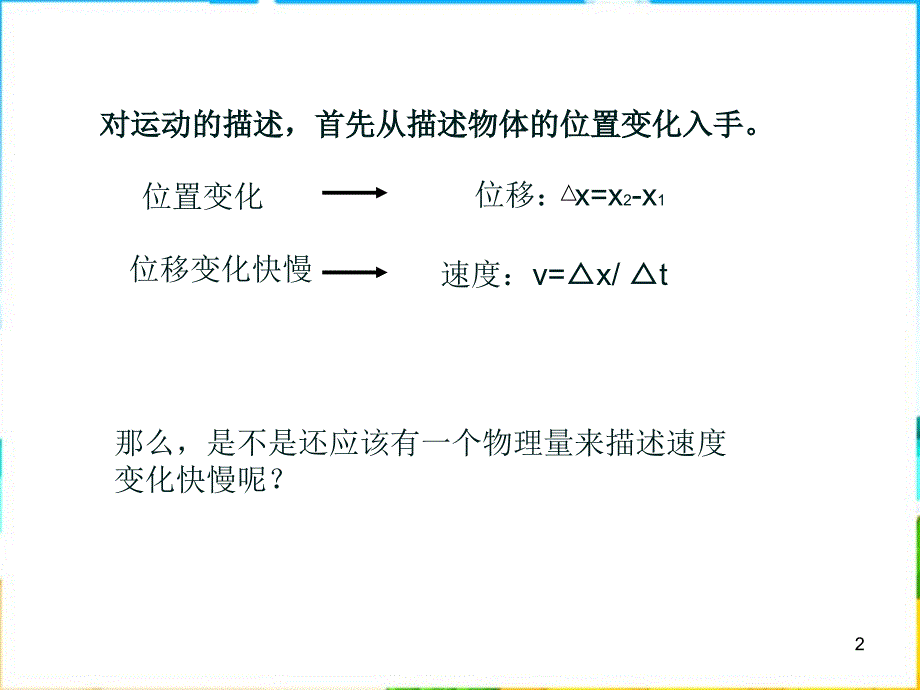 人教版必修一15《速度变化快慢的描述加速度》课件_第2页