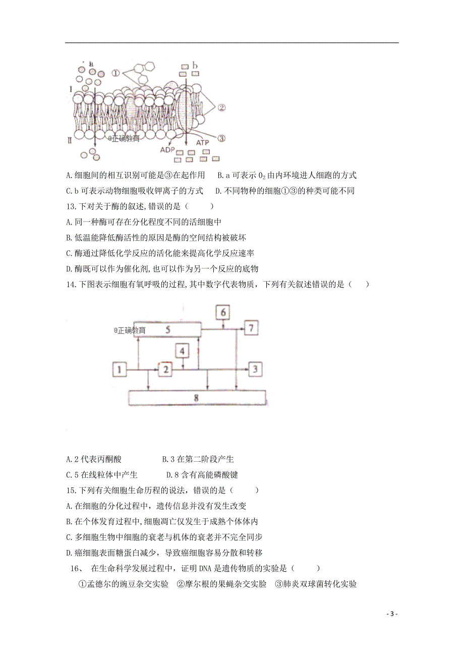 新 疆呼图壁县一中2017_2018学年高二生物下学期期末考试试题_第3页