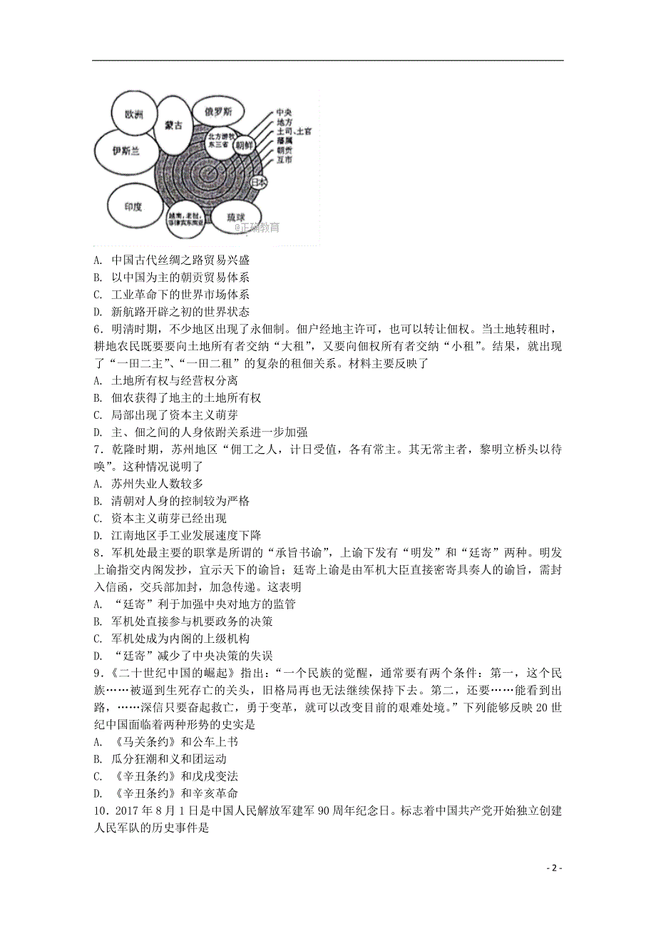 辽宁省2018版高三历史上学期12月月考试题_第2页