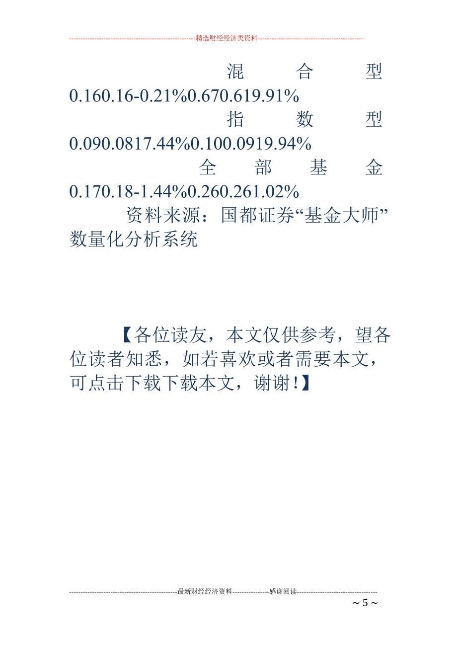 市值缩水导致 基金仓位略降_第5页