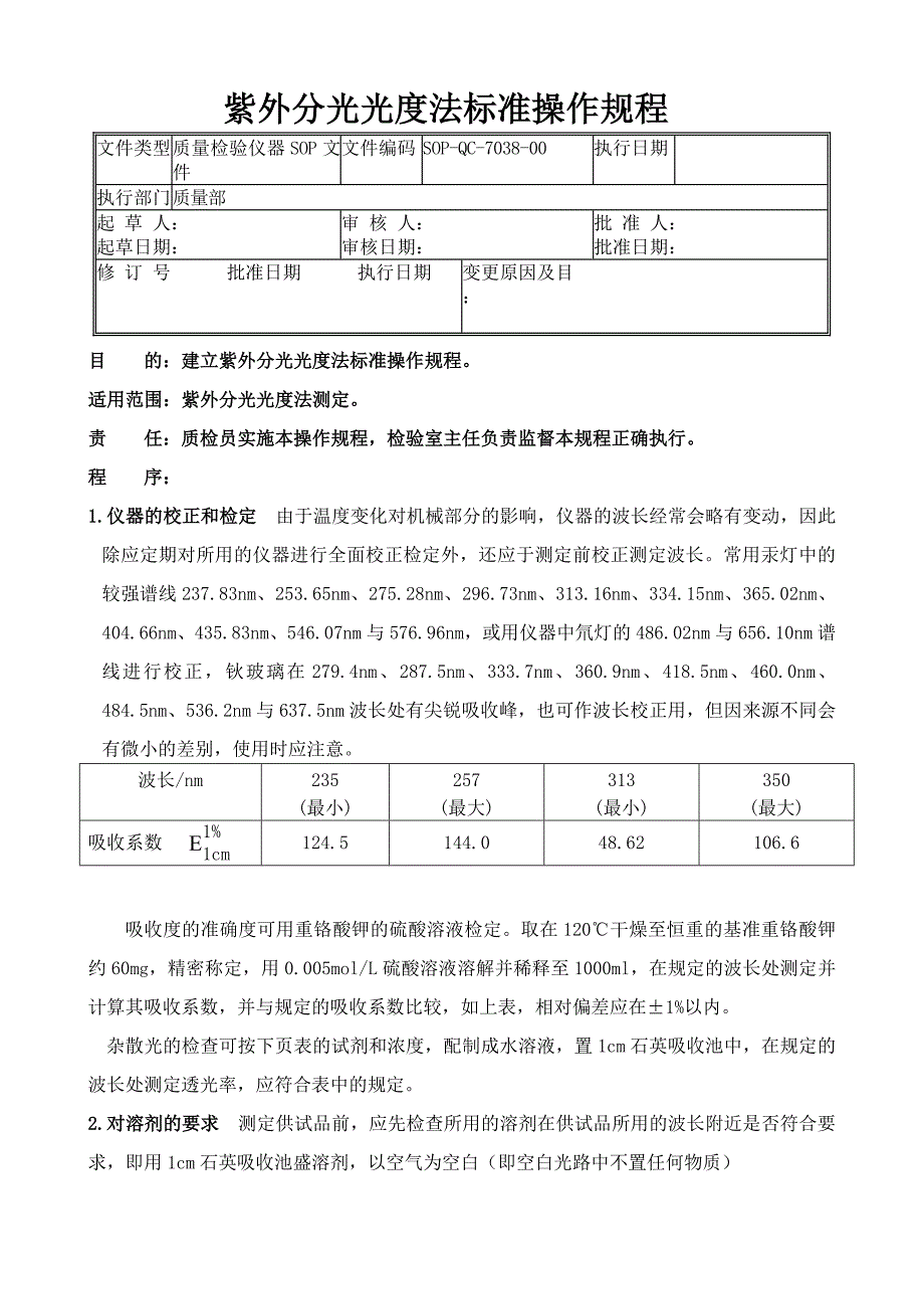 38-紫外分光光度法标准操作规程_第1页