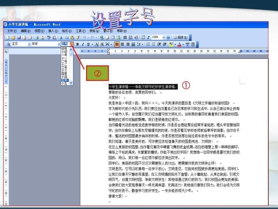 （泰山版）第二册下信息技术课件 修饰我的演讲稿 3_第5页