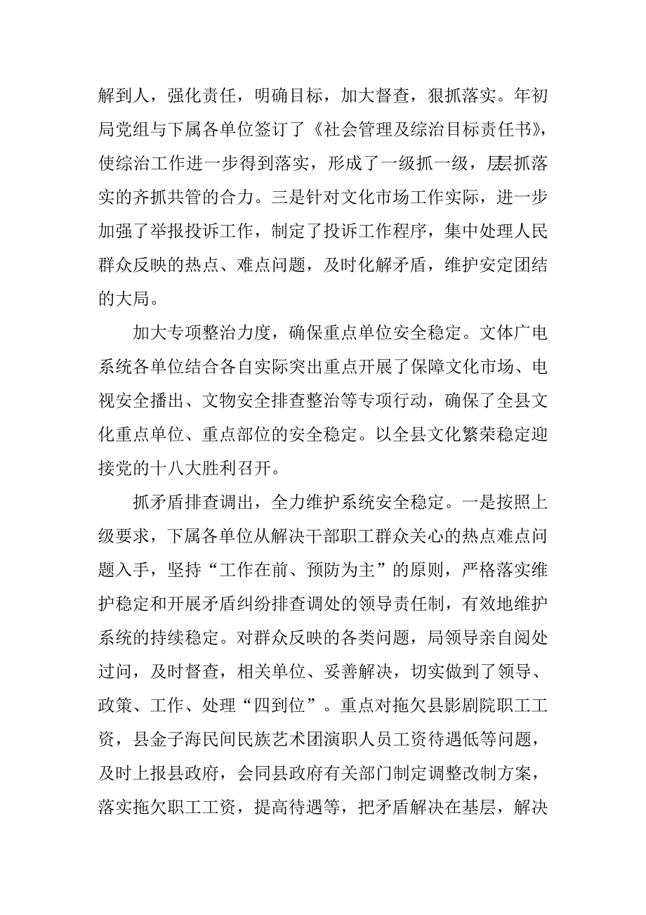 xx年文体广电局社会治安综合治理工作总结.docx_第2页