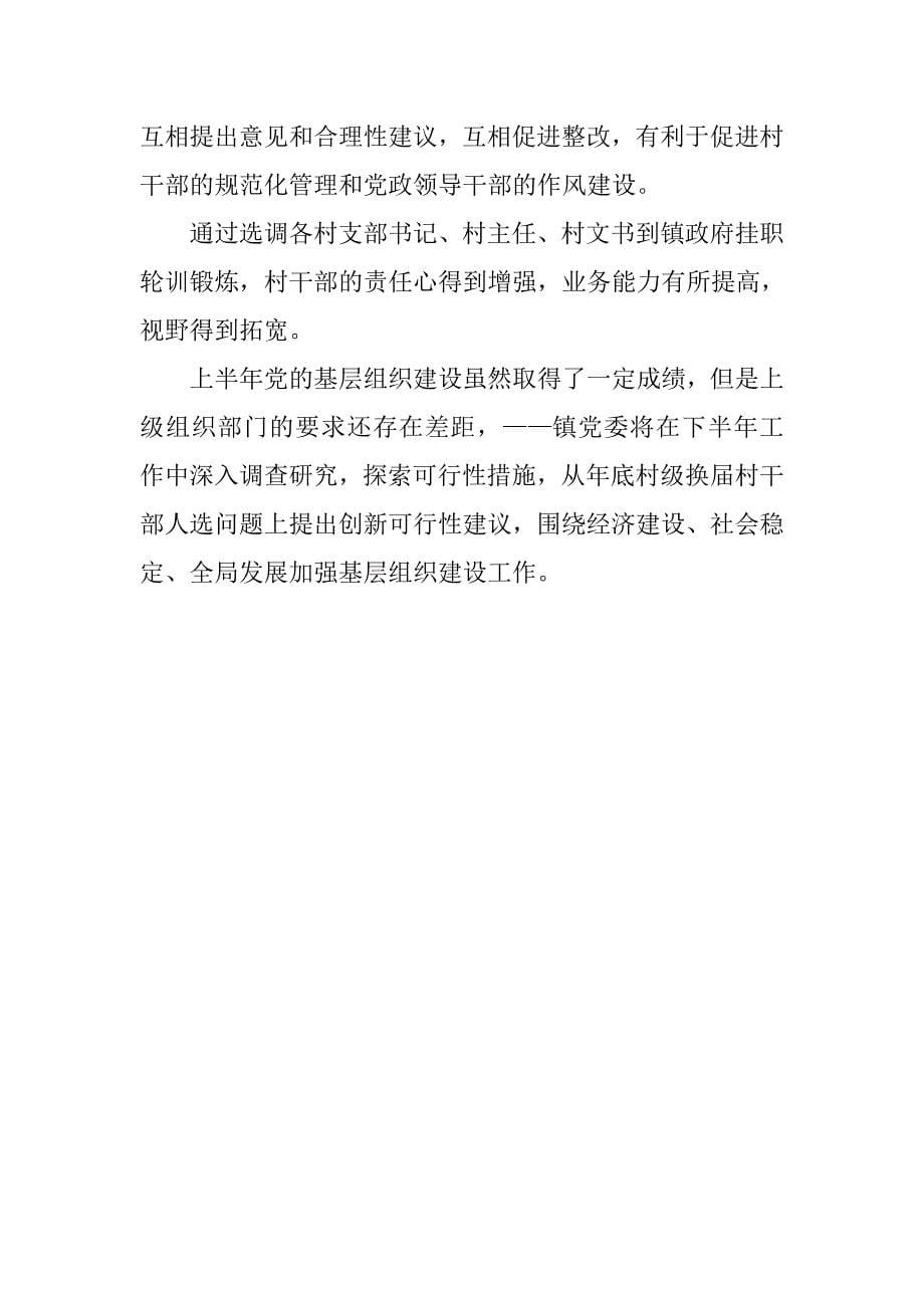 xx年乡镇党的基层组织建设上半年工作总结.docx_第5页