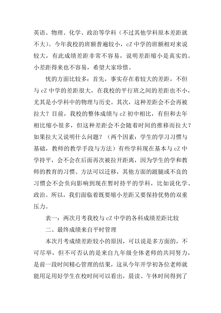 九年级月考分析会议讲话稿.docx_第2页