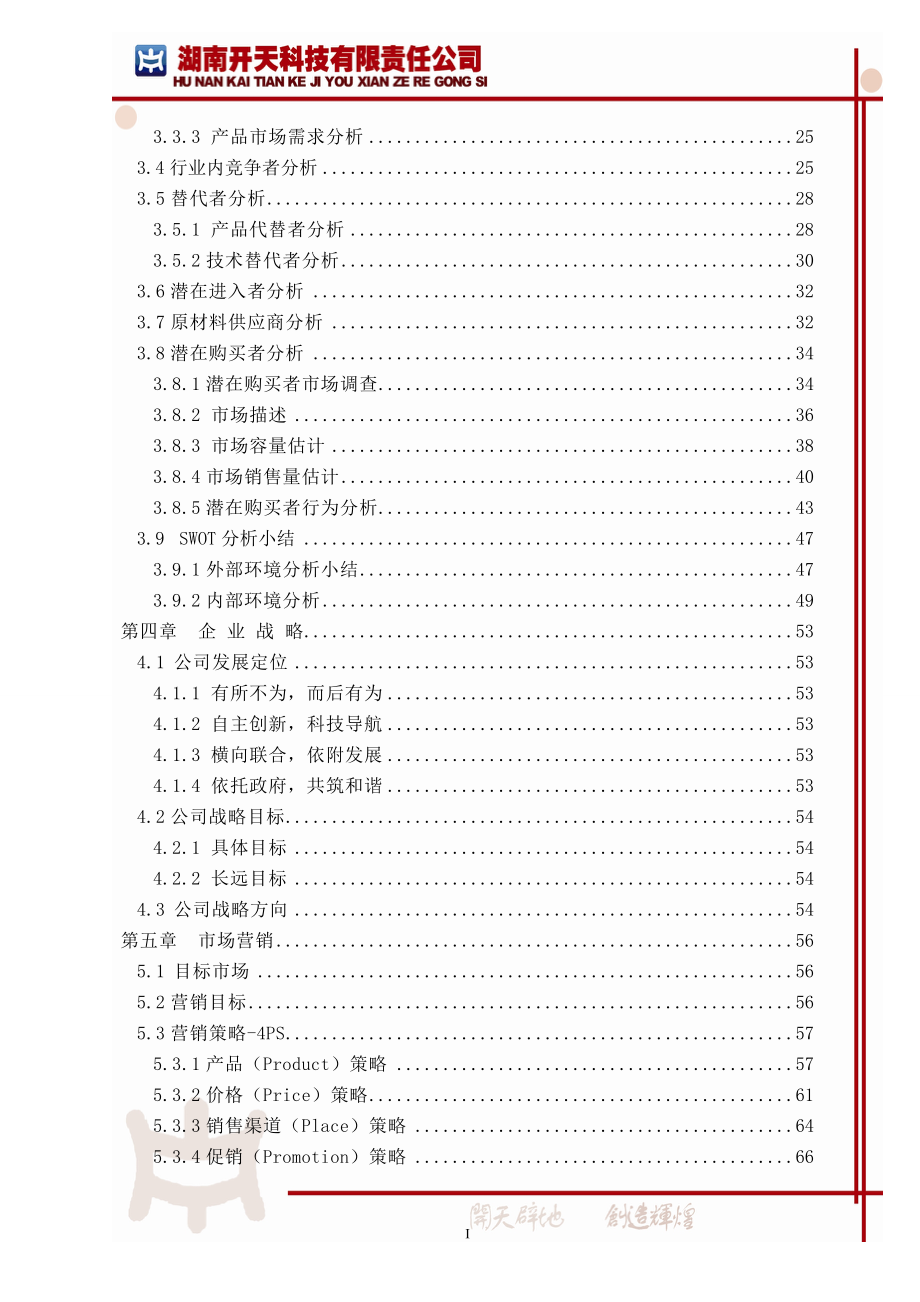 湖南开天科技公司企业投资战略暨市场营销执行计划书_第2页
