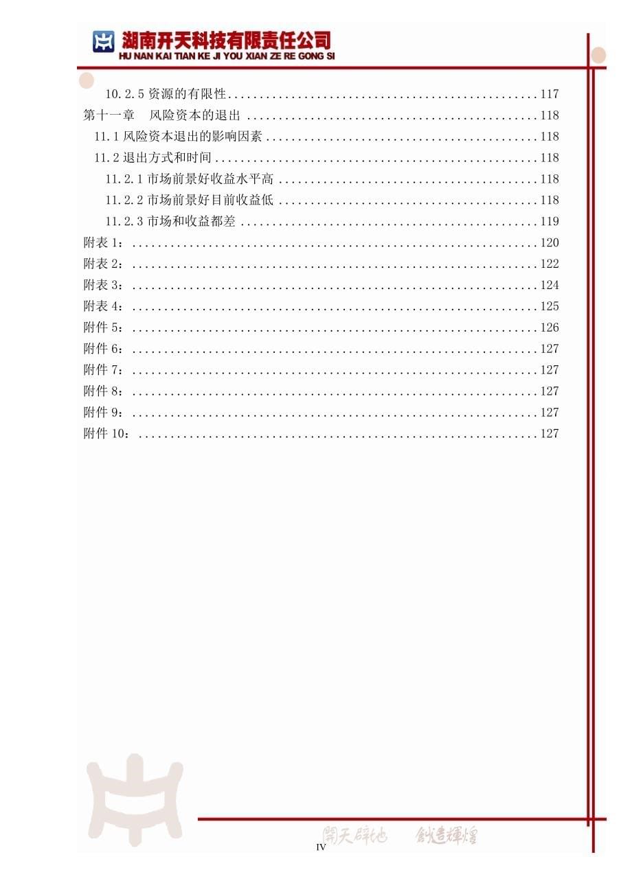 湖南开天科技公司企业投资战略暨市场营销执行计划书_第5页