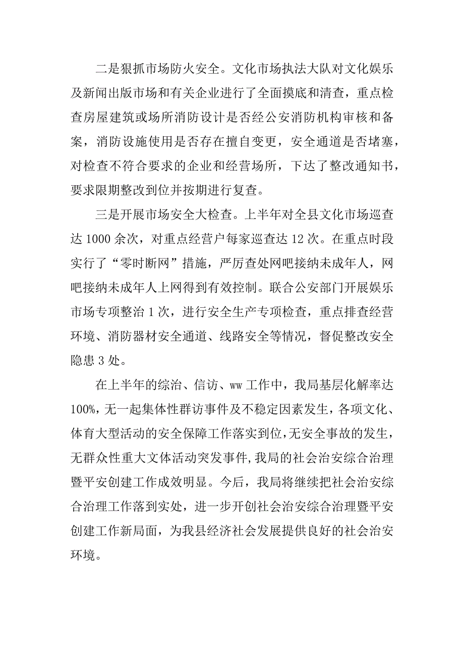 体育局xx上半年社会治安综合治理工作总结.docx_第4页