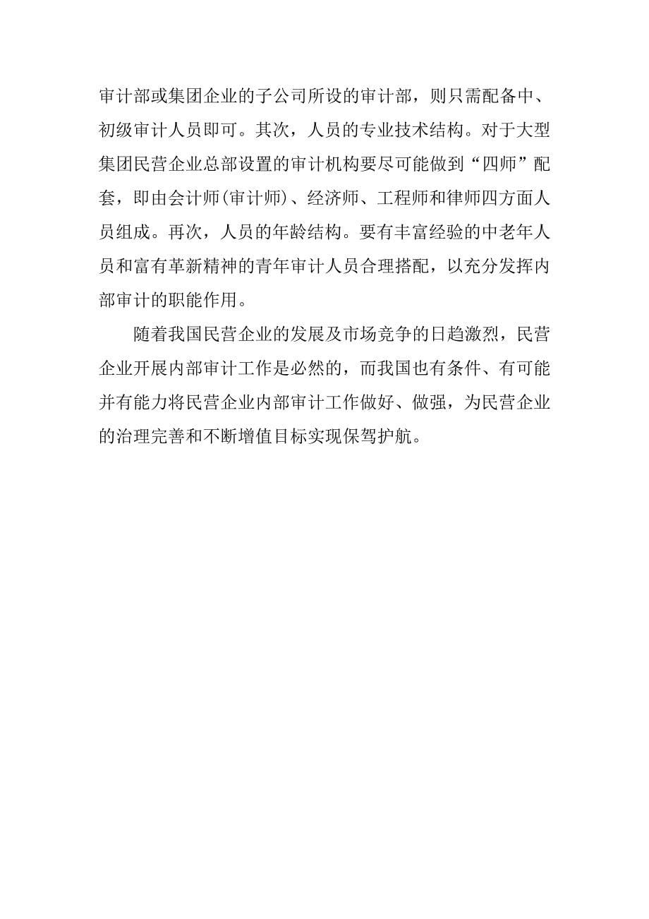 对我国民营企业内部审计的构建及展望.docx_第5页