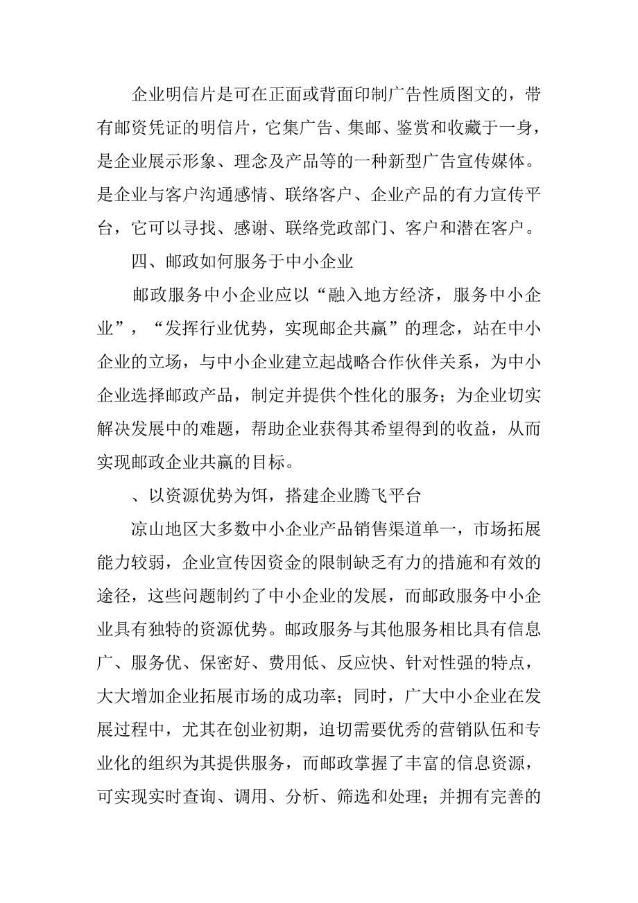 边远民族地区邮政服务中小企业策略浅议.docx_第5页