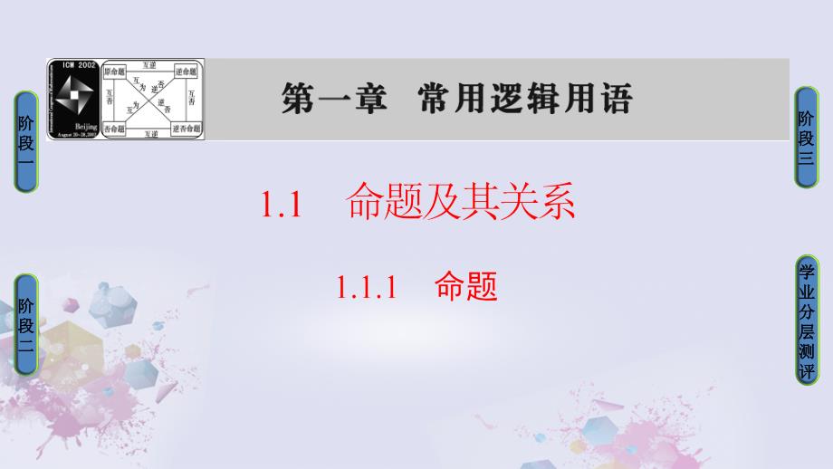 高中数学 第一章 常用逻辑用语 1.1.1 命题课件 新人教A版选修1-1_第1页
