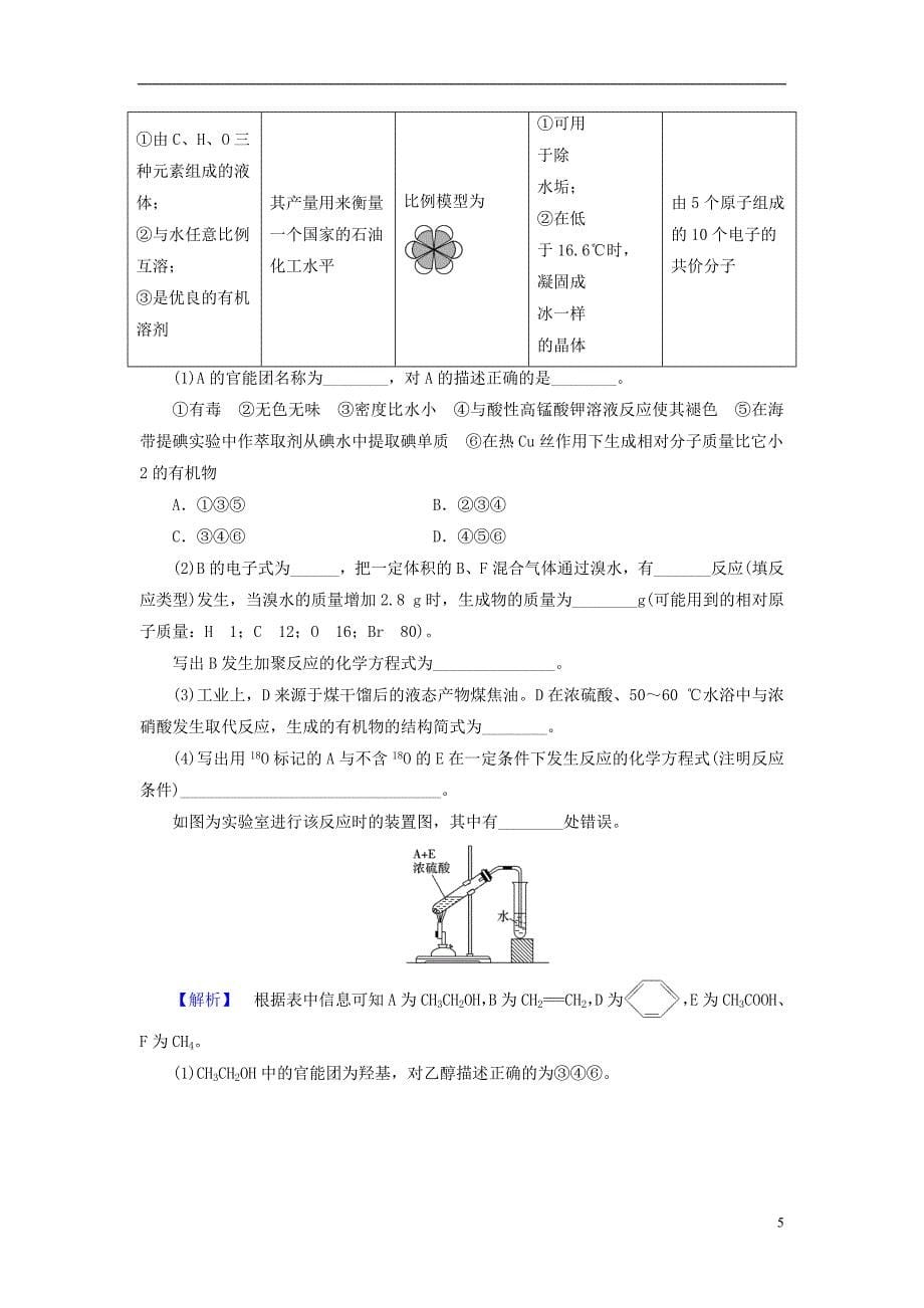 高中化学 专题综合测评3 苏教版1_第5页