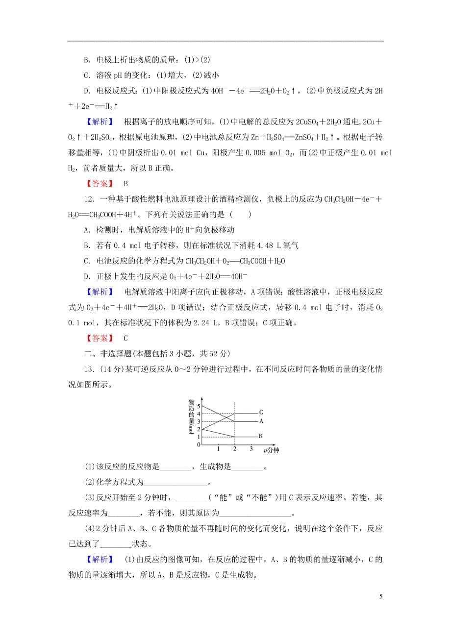 高中化学 专题综合测评2 苏教版1_第5页