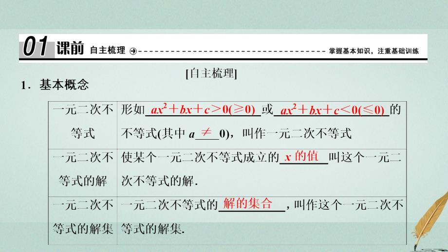 2017_2018学年高中数学第三章不等式3.2一元二次不等式及其解法第1课时一元二次不等式的解法课件新人教a版必修_第4页