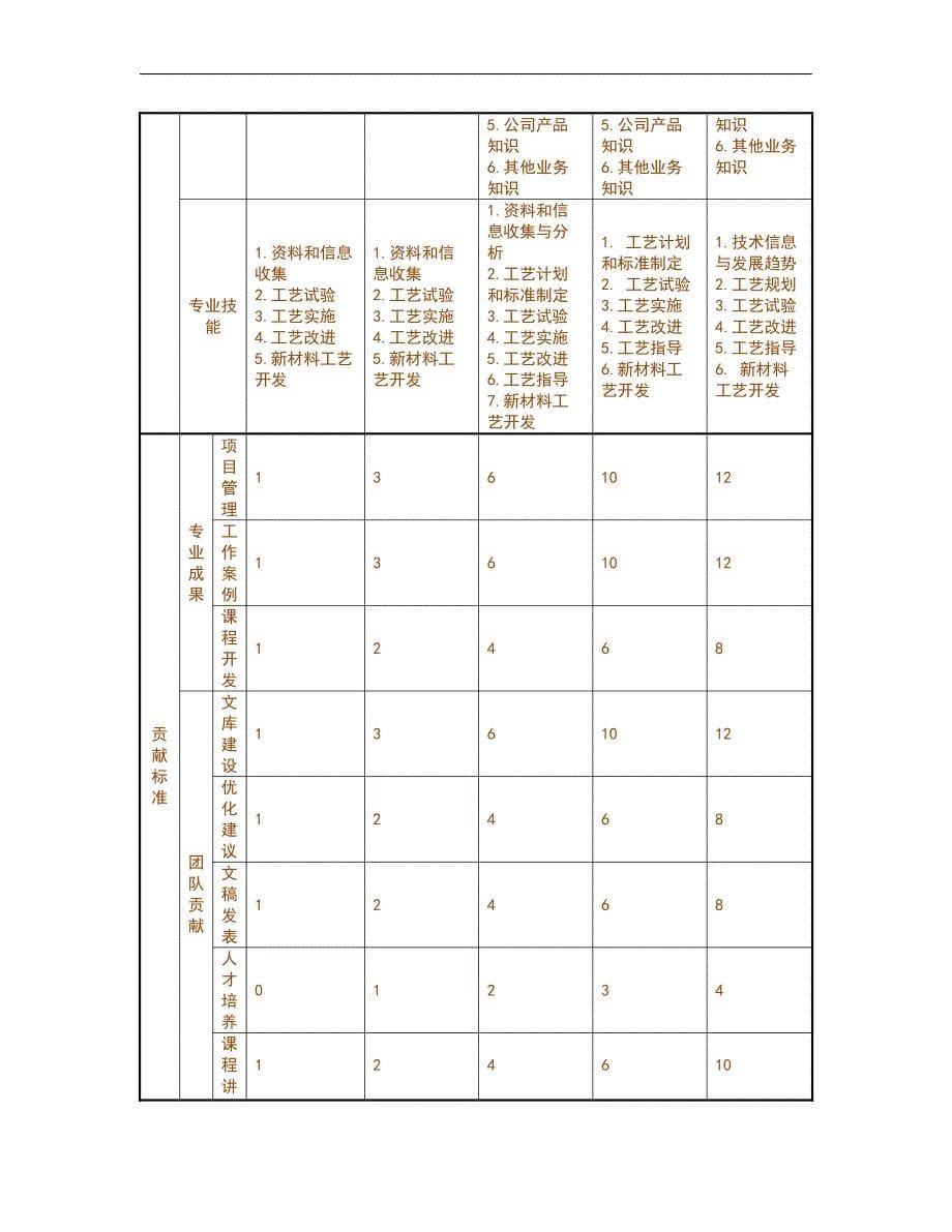 人力资源管理之任职资格标准-技术族-工艺类a_第5页