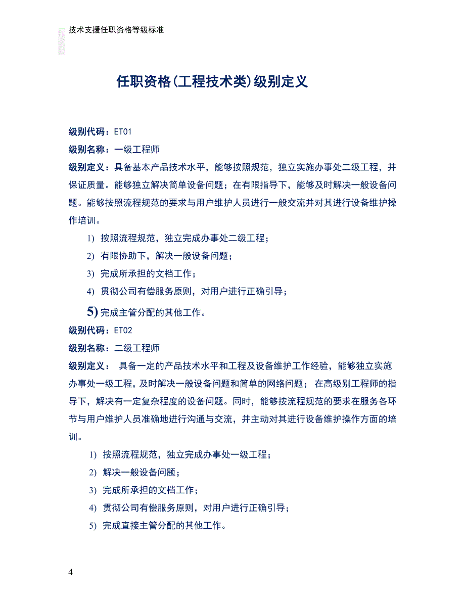 人力资源之技术支援任职资格等级标准（工程技术类）a_第4页