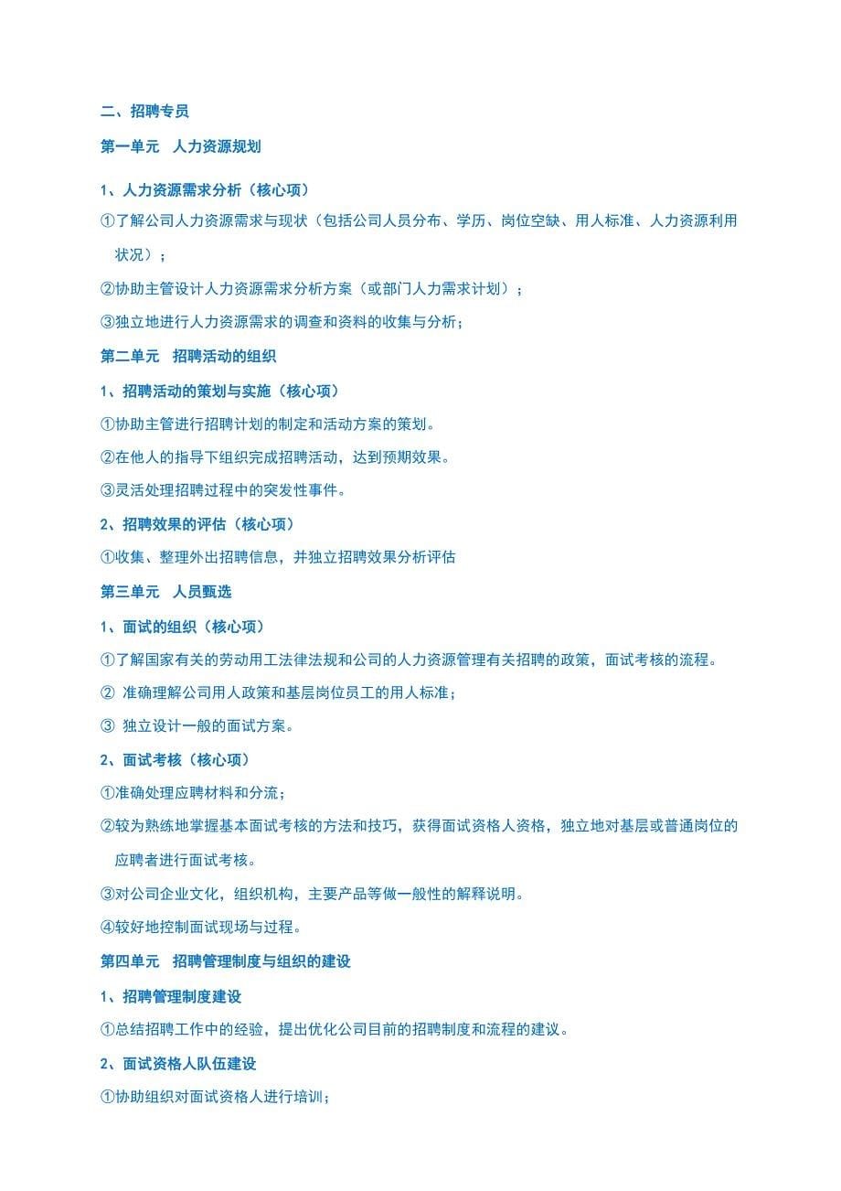 优秀民营公司人力资源管理专业任职资格标准（珍藏）a_第5页