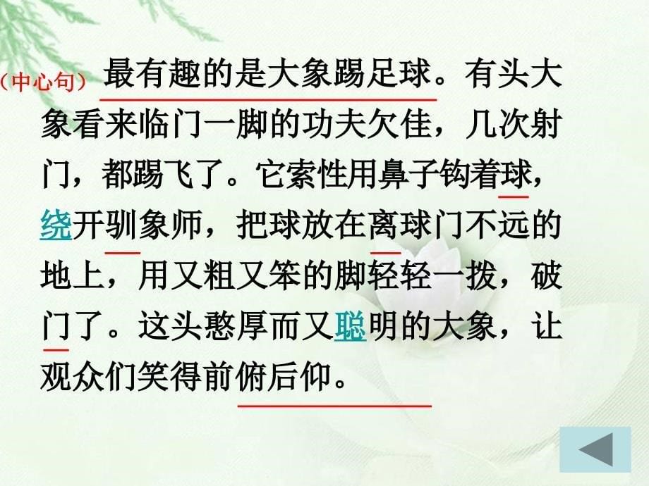 《第七单元精彩的大象表演课件》小学语文湘教版三年级下册_第5页